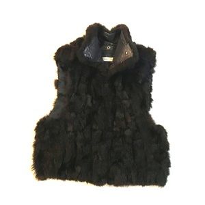 Brown faux fur vest